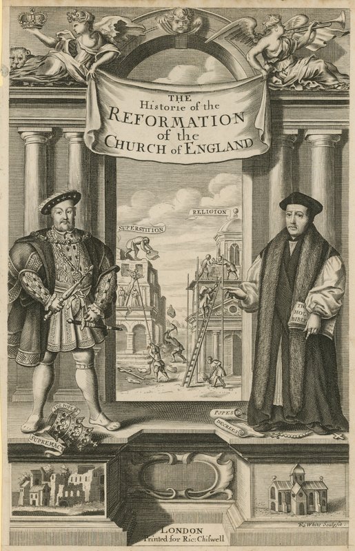 Página de título de La Historia de la Reforma de la Iglesia de Inglaterra de English School