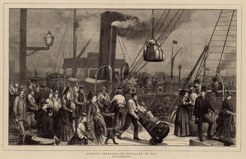 A Escocia por mar - un boceto en Irongate Wharf de English School