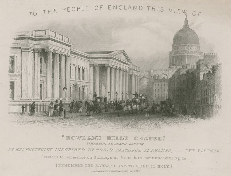 A la gente de Inglaterra esta vista de la Capilla de Rowland Hill de English School