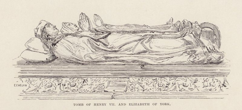 Tumba de Enrique VII e Isabel de York (litografía) de English School