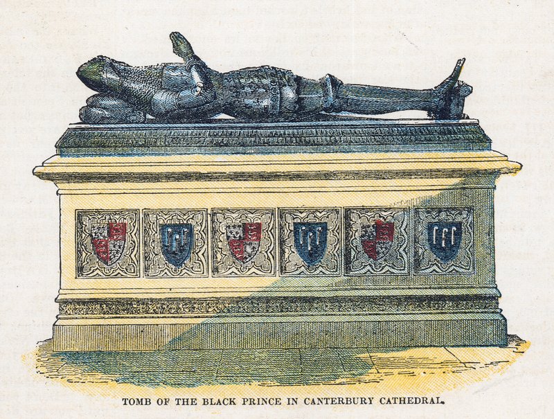 Tumba del Príncipe Negro en la Catedral de Canterbury de English School