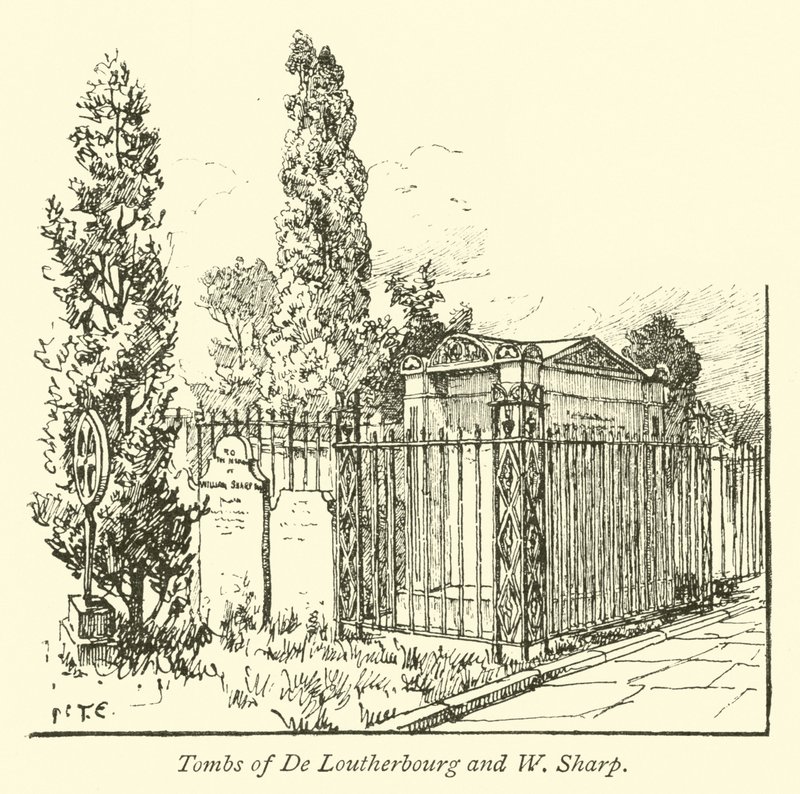 Tumbas de De Loutherbourg y W Sharp de English School