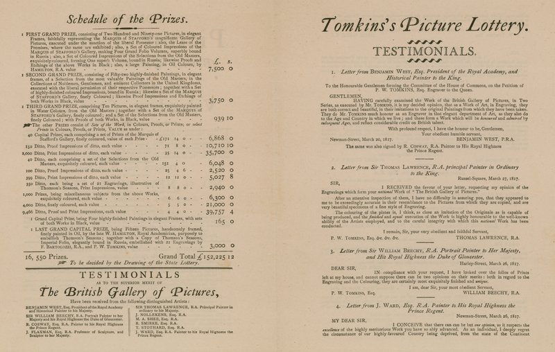 Lotería de imágenes de Tomkins de la Galería Británica de Imágenes de English School