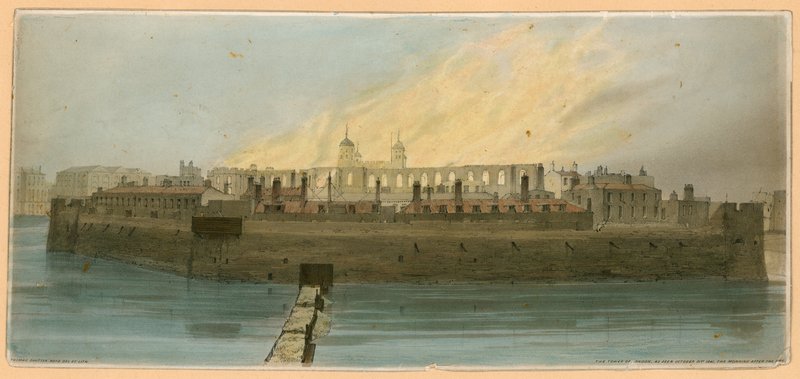 Incendio de la Torre de Londres, 1841 de English School