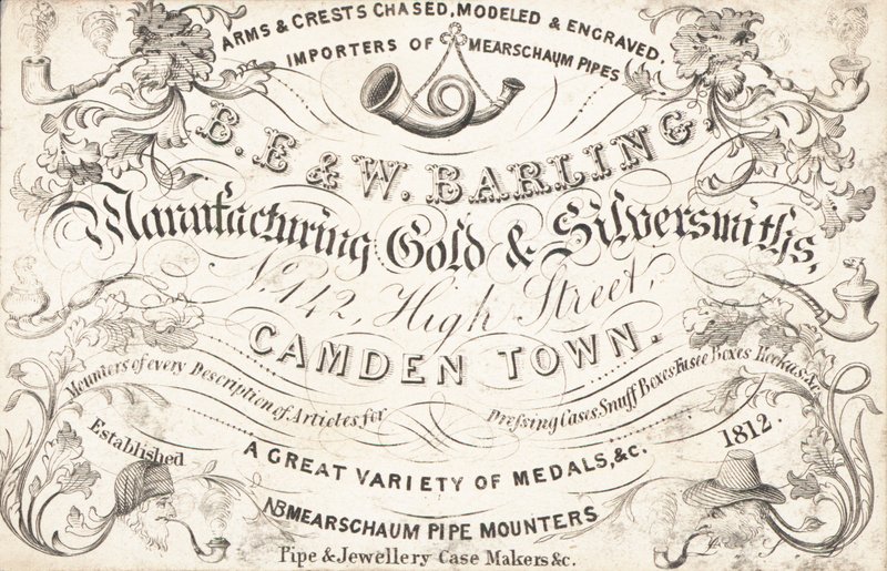 Tarjeta comercial, B E & W Barling de English School