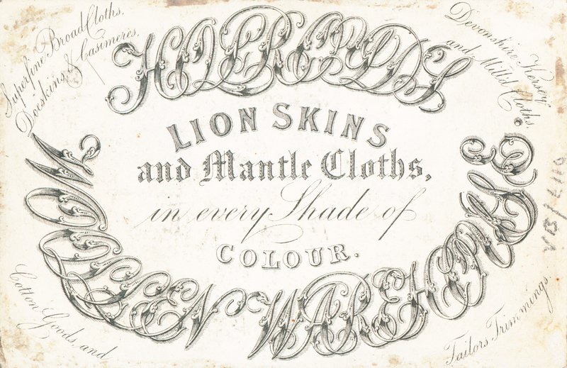 Tarjeta comercial, Woollen Warehouse de English School