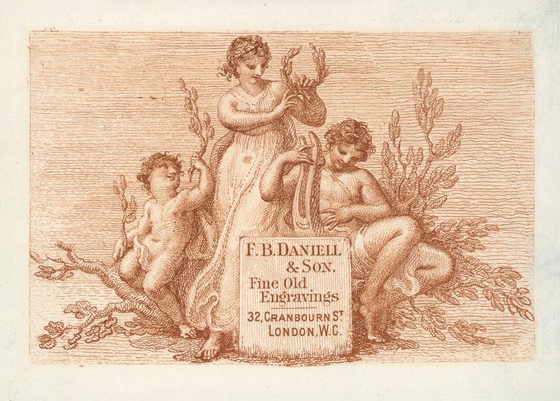 Tarjeta comercial de F B Daniell  Son, grabados antiguos, Londres (grabado) de English School
