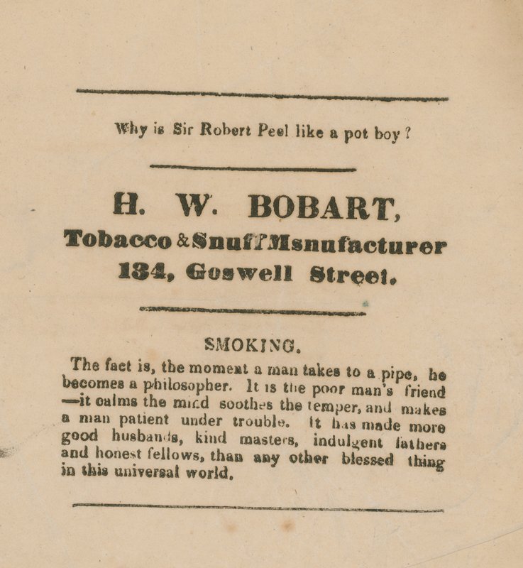 Tarjeta comercial de H W Bobart de English School