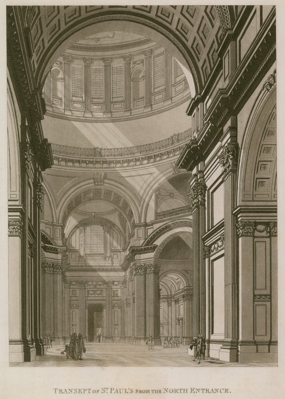 Transepto de la Catedral de San Pablo, Londres, desde la entrada norte de English School