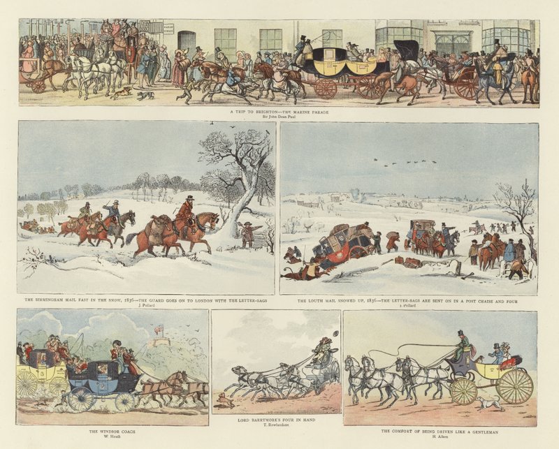 Transporte en caballo y carruaje de English School