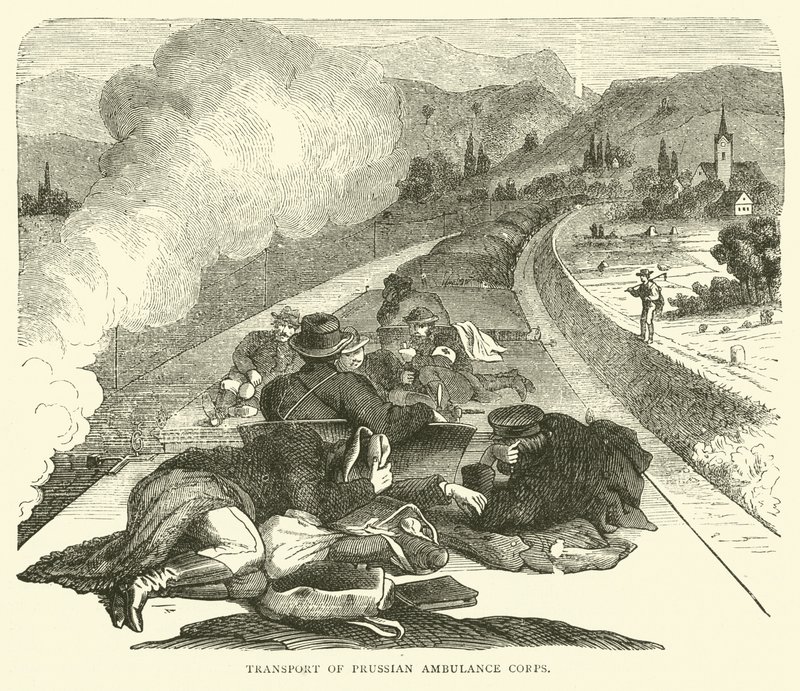 Transporte del Cuerpo de Ambulancias Prusiano, noviembre 1870 de English School