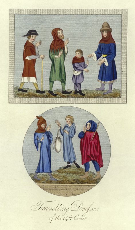 Vestidos de viaje del siglo XIV de English School