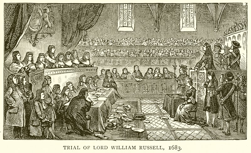 Juicio de Lord William Russell, 1683 de English School