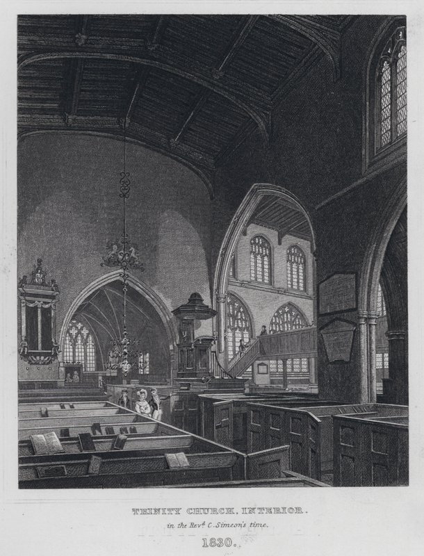 Iglesia de la Trinidad, Interior, en la época del Reverendo C Simeon de English School