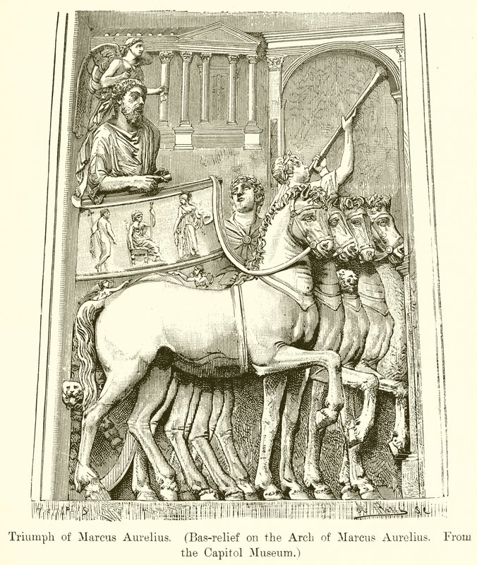 Triunfo de Marco Aurelio. (Bajo Relieve en el Arco de Marco Aurelio. Del Museo Capitolino) de English School