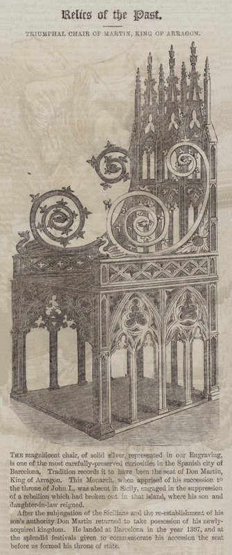 Silla triunfal de Martín, Rey de Aragón de English School