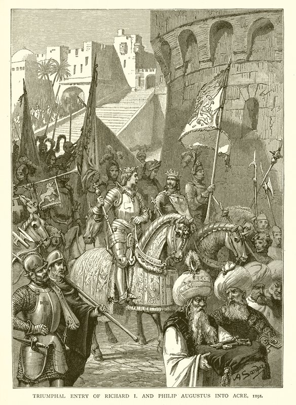 Entrada Triunfal de Ricardo I y Felipe Augusto en Acre, 1191 de English School