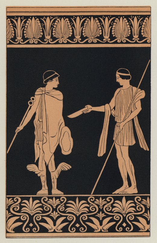 Trygaeus sobornando a Hermes con una copa de oro de English School