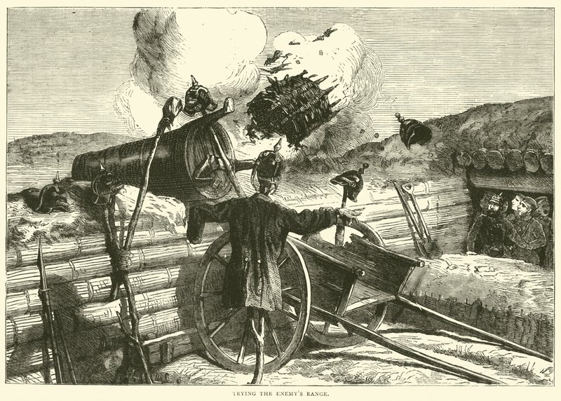 Probando el alcance del enemigo, octubre de 1870 de English School