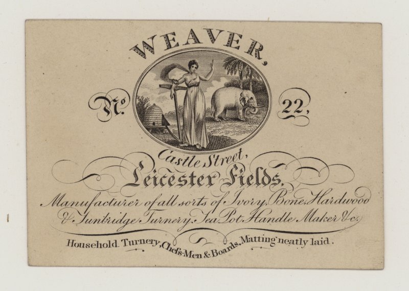 Tarjeta comercial de tornero, Weaver de English School