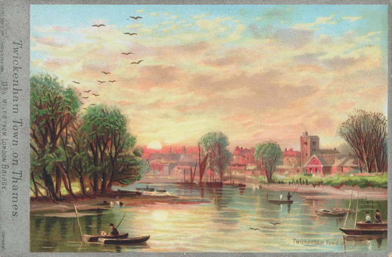 Ciudad de Twickenham en el río Támesis de English School