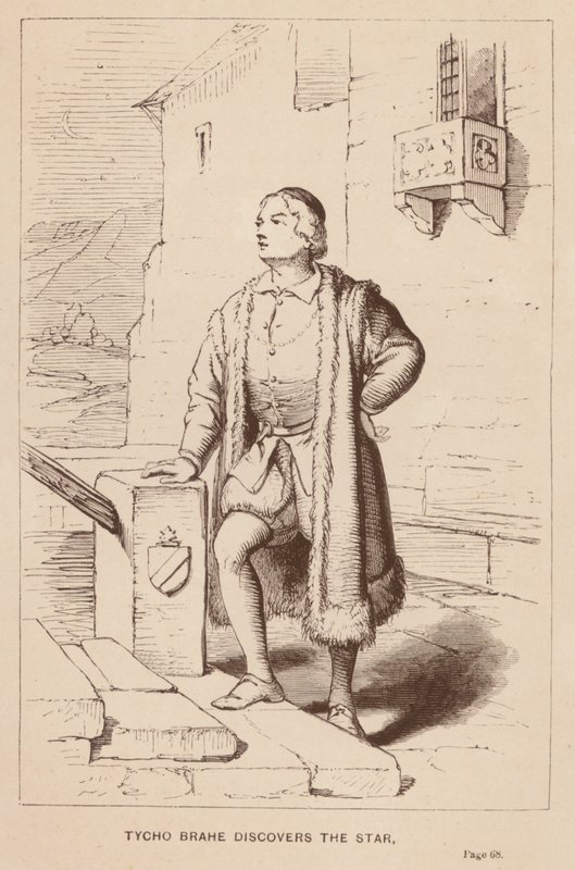 Tycho Brahe descubre la estrella (grabado) de English School