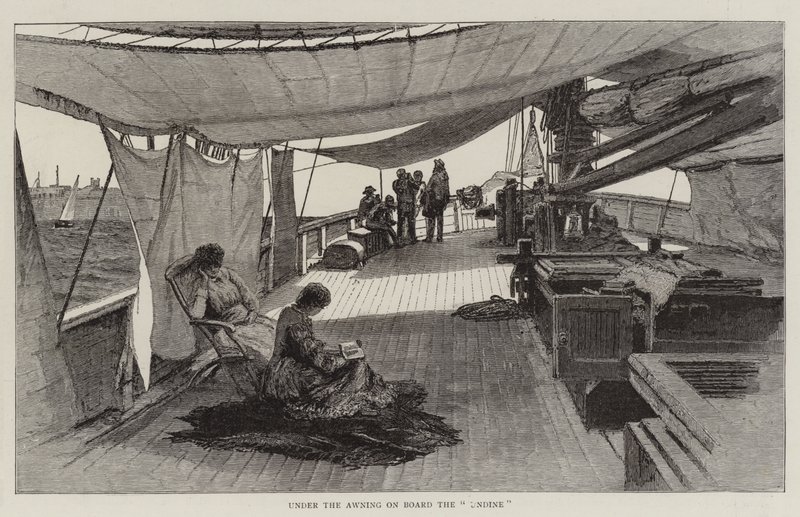 Bajo el toldo a bordo del "Undine" de English School