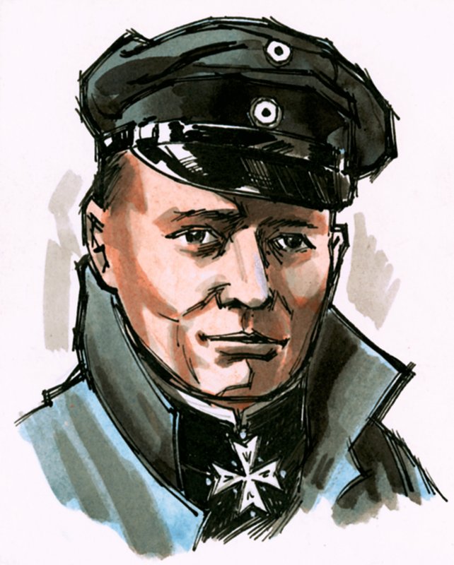 Retrato no identificado de comandante alemán de English School