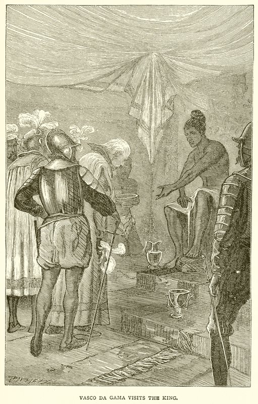 Vasco da Gama visita al rey de English School