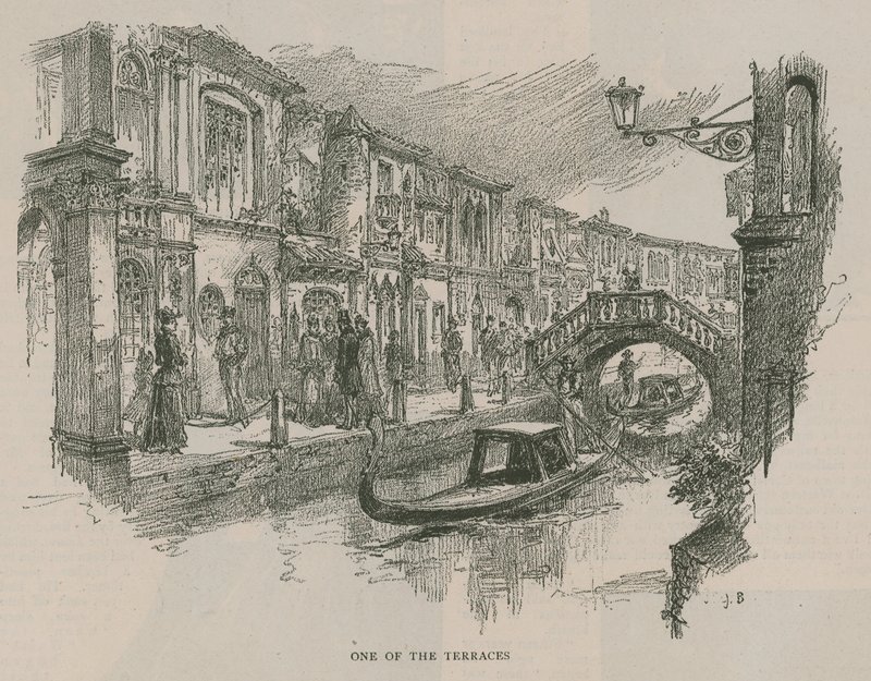 Venecia en Londres: Bocetos en Olympia - Una de las terrazas de English School