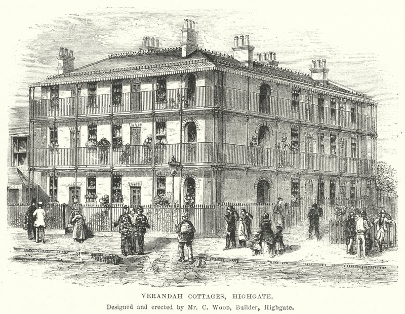 Cabañas Verandah, Highgate (grabado) de English School