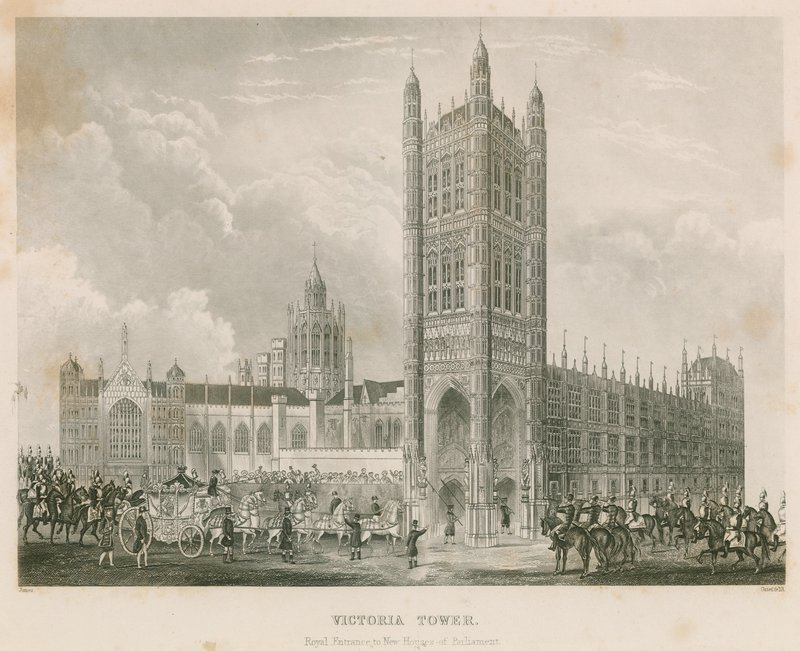 Torre Victoria, Palacio de Westminster, Londres de English School