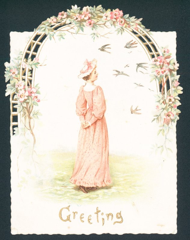 Tarjeta victoriana de felicitación de English School