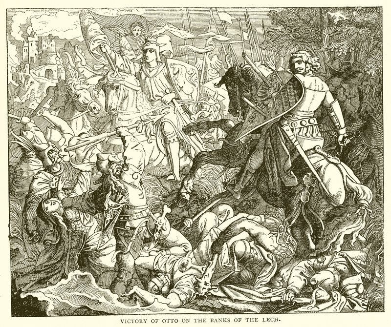 Victoria de Otón en las orillas del Lech de English School