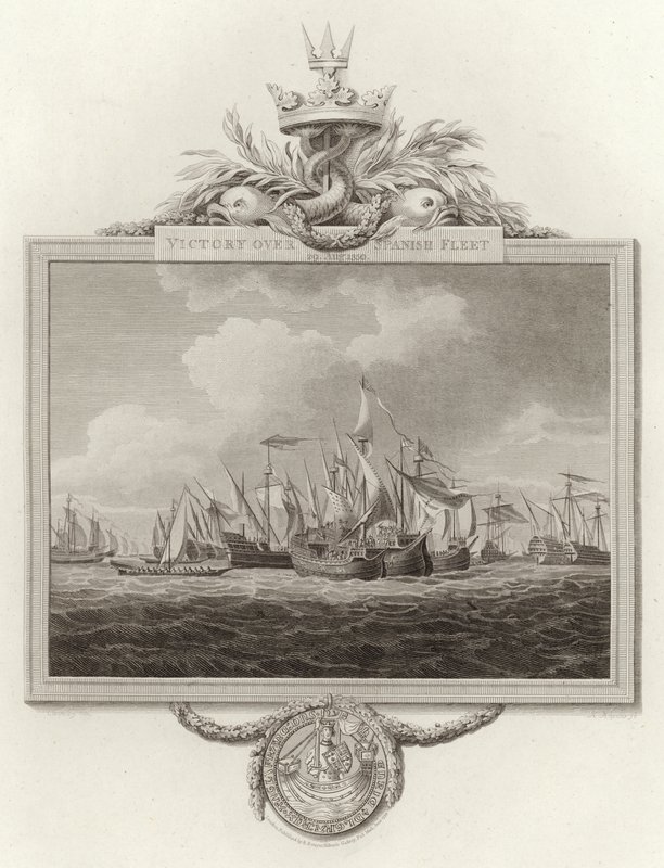 Victoria sobre la flota española el 29 de agosto de 1350 de English School