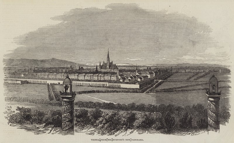 Viena, del Nuevo Panorama del Sr. Burford (grabado) de English School