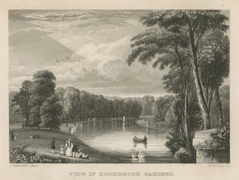 Vista en Kensington Gardens, Londres de English School