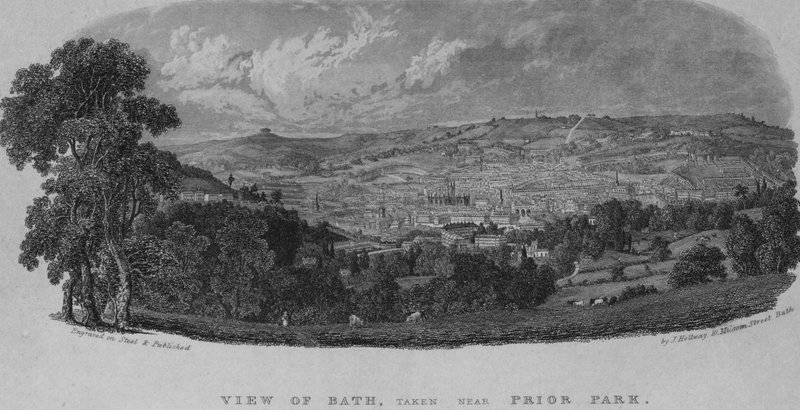 Vista de Bath, tomada cerca de Prior Park de English School