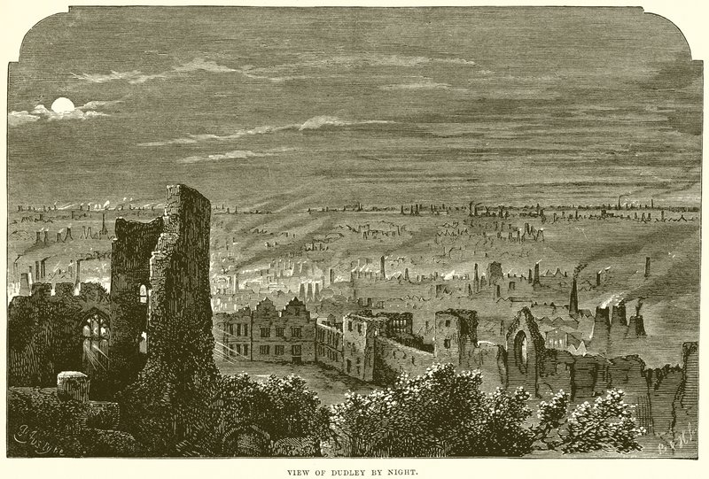 Vista de Dudley por la noche de English School