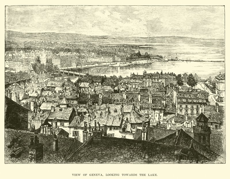 Vista de Ginebra, mirando hacia el lago de English School
