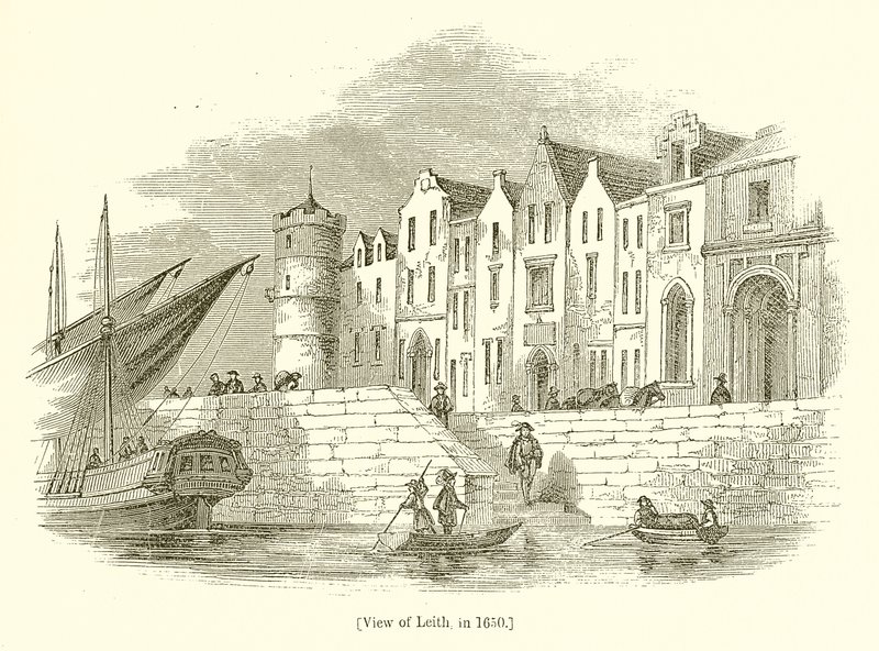 Vista de Leith, en 1650 de English School