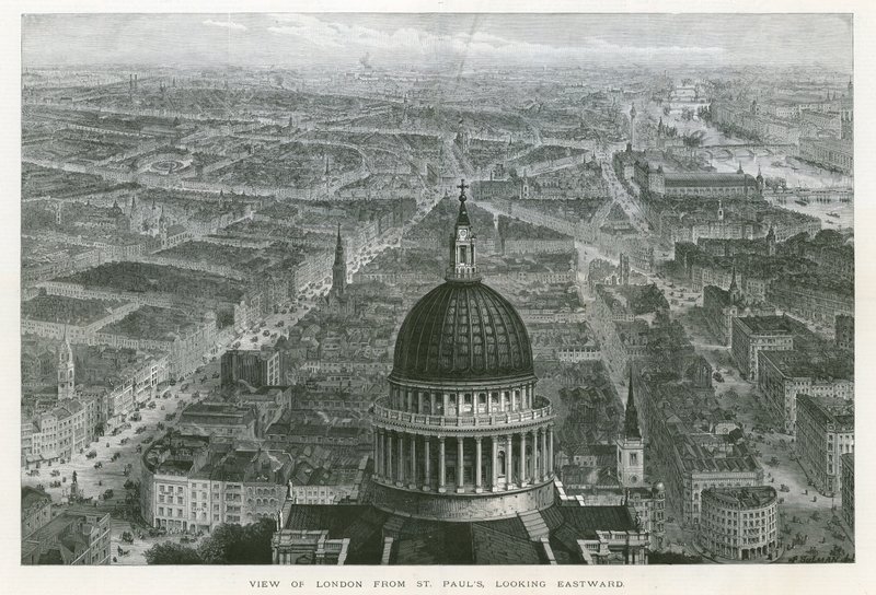 Vista de Londres desde la Catedral de San Pablo, mirando hacia el Este de English School