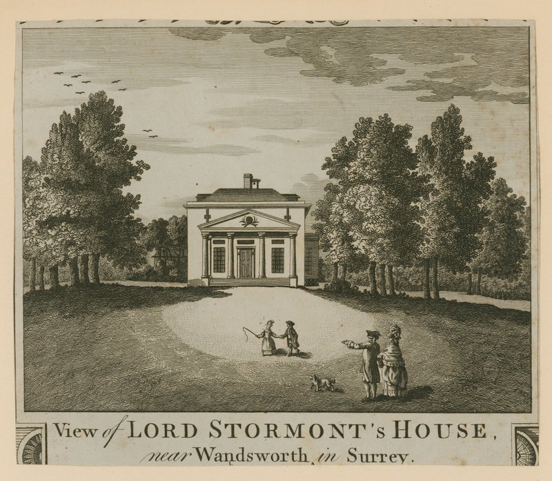 Vista de la casa de Lord Stormont cerca de Wandsworth en Surrey de English School
