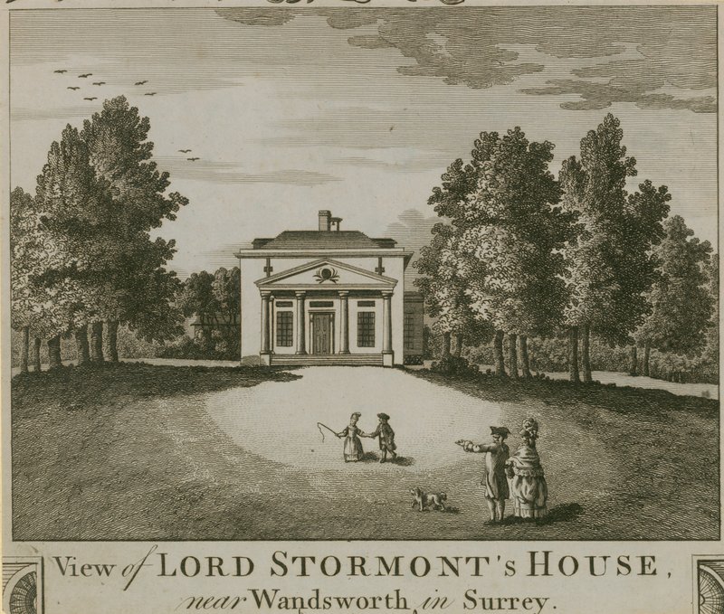 Vista de la Casa de Lord Stormont cerca de Wandsworth en Surrey de English School