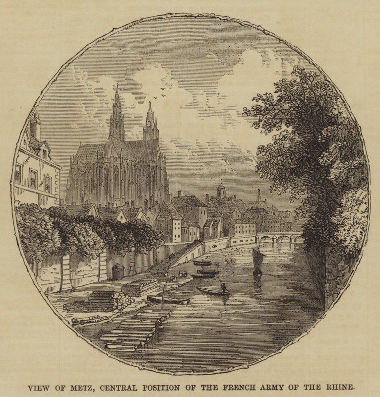 Vista de Metz, posición central del ejército francés del Rin de English School
