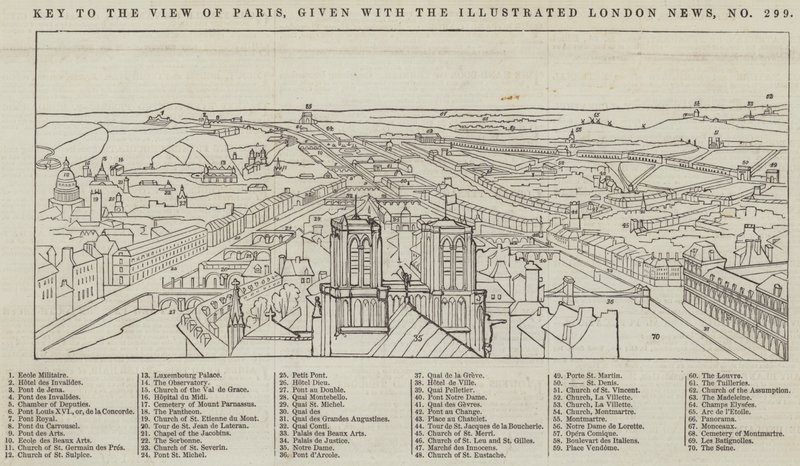 Vista de París, dada con The Illustrated London News (grabado) de English School