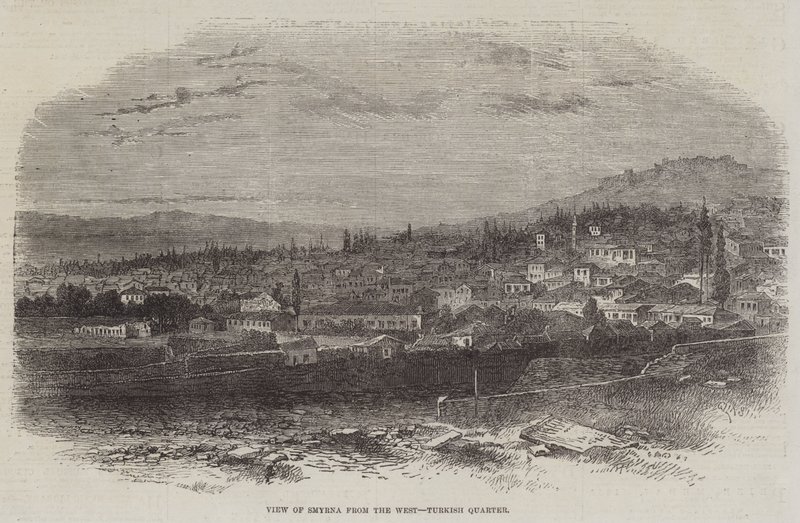 Vista de Esmirna desde el Oeste, Barrio Turco de English School