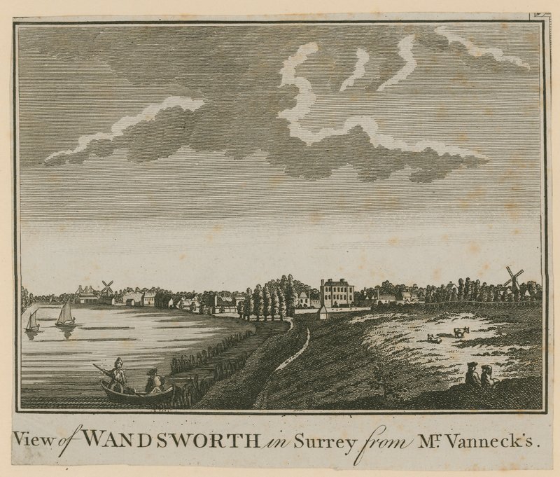 Vista de Wandsworth en Surrey desde la casa del Sr. Vanneck de English School