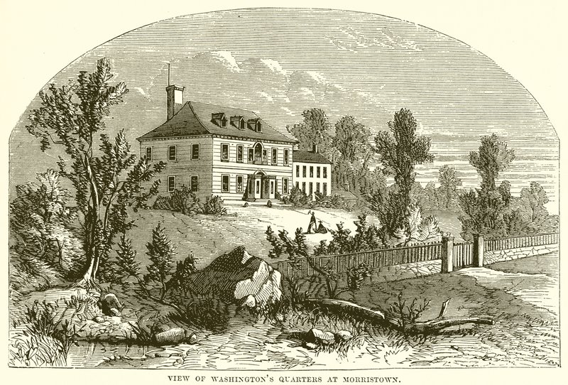 Vista de los cuarteles de Washington en Morristown de English School