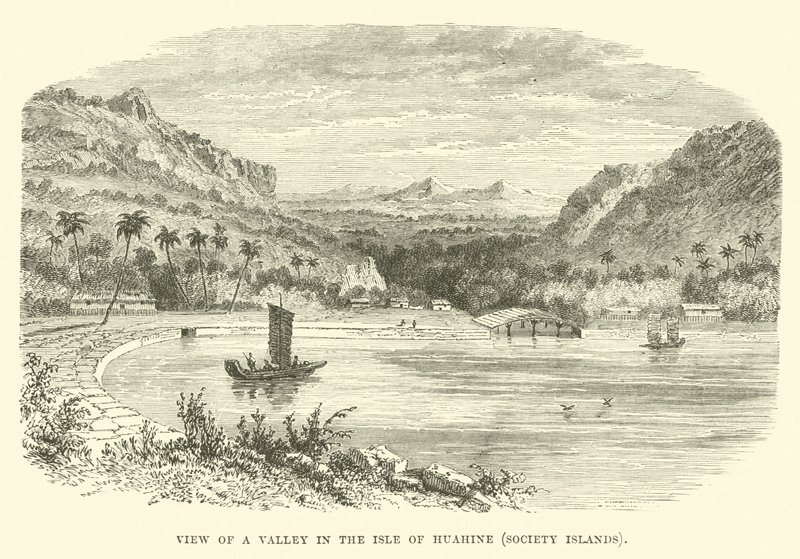 Vista de un valle en la Isla de Huahine, Islas de la Sociedad de English School